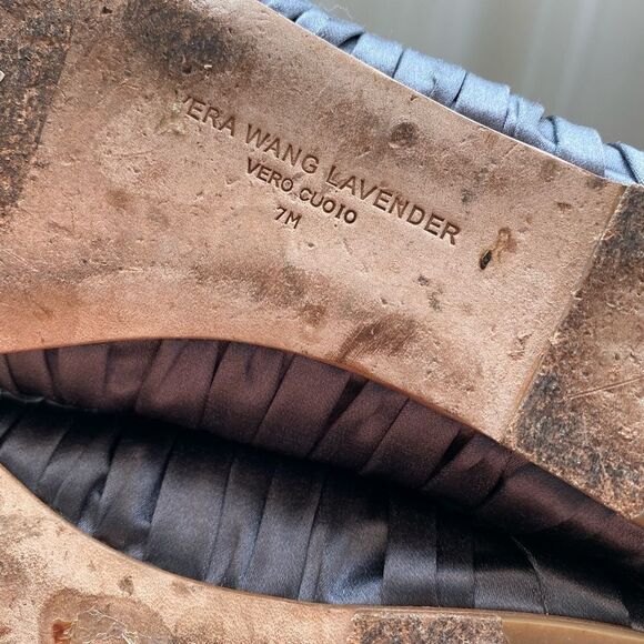 Vera Wang Lavender Ballet Flats Grey Rushed Fabric Size 7 Balletcore Nordstrom - Picture 7 of 12